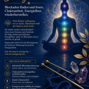 Chakra Energiesitzung - Blockaden finden & lösen.