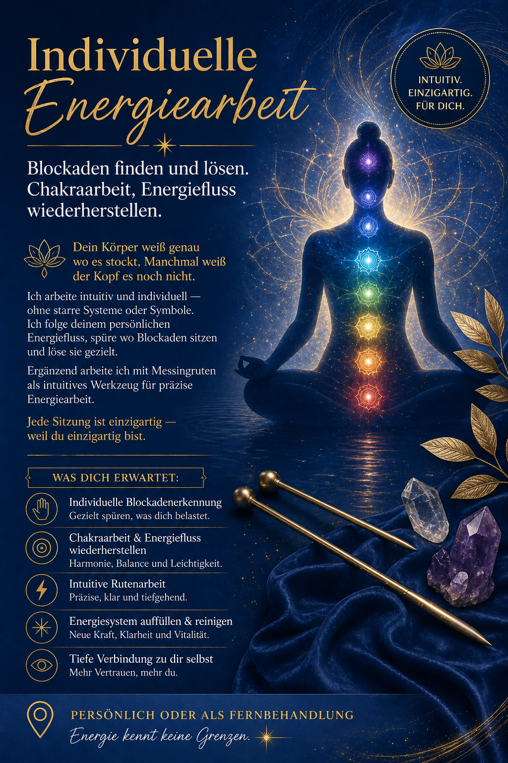 Chakra Energiesitzung - Blockaden finden & lösen.